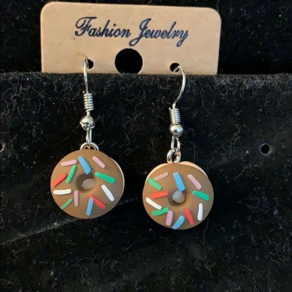 Fashion Jewelry Other - Chocolate donut kids earrings with sprinkles